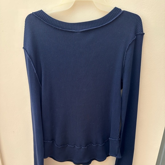 Free People Movement Rally Layering Long Sleeve Top in French Navy - Picture 3 of 6